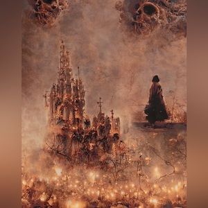 Blackmilk “FIELD OF SKULLS MAXI SKIRT - LIMITED” SKULLS ﻿Size Medium M NWT